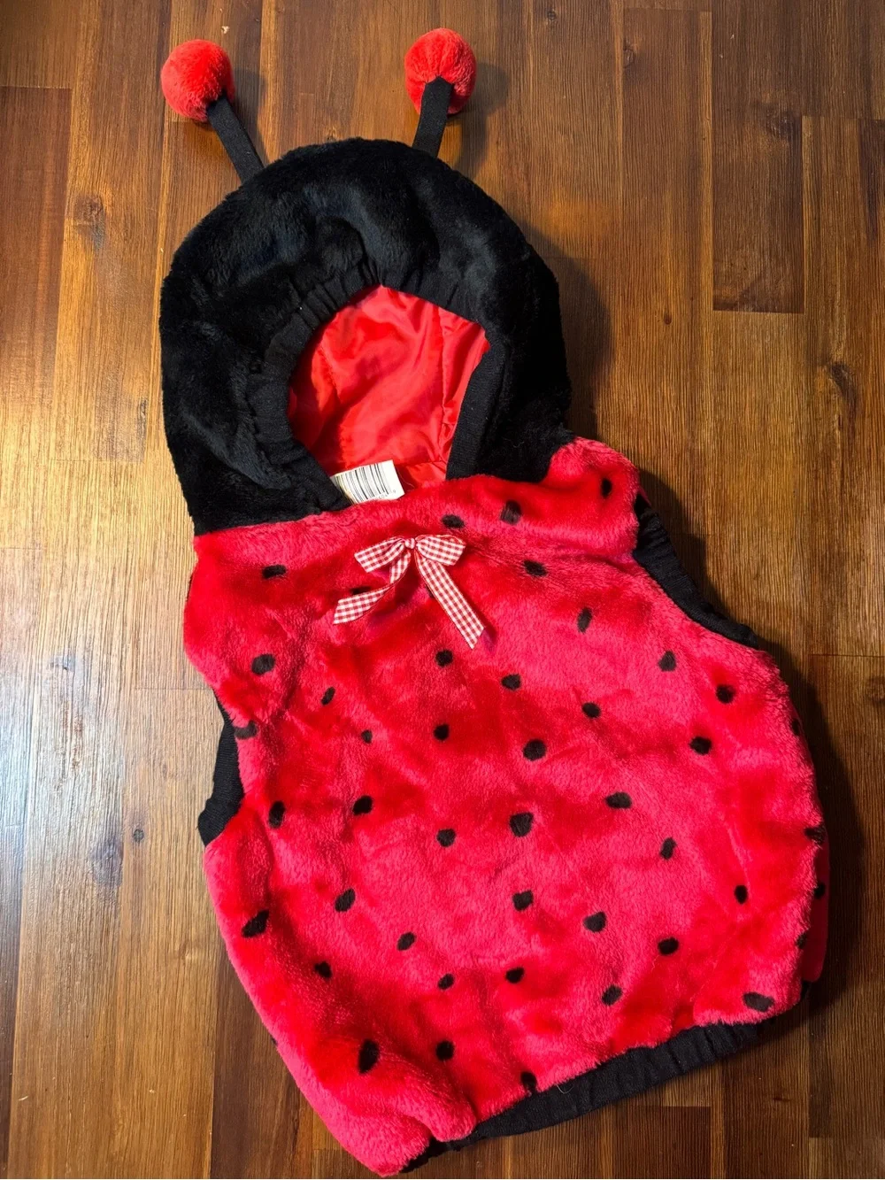 Toddler 24 Months Plush Ladybug Halloween Costume With Hood & Antennas